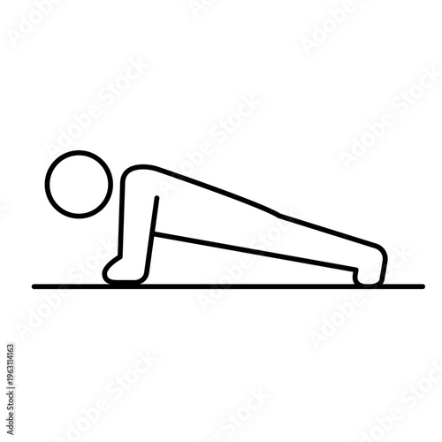 腕立て伏せをしている人の線画アイコン