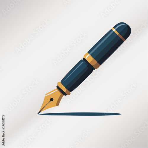 Modern illustration of a fountain pen nib writing