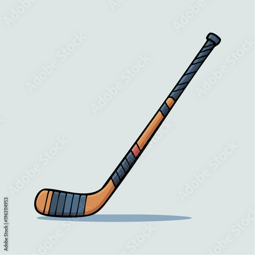 orange and blue cartoon hockey stick illustration