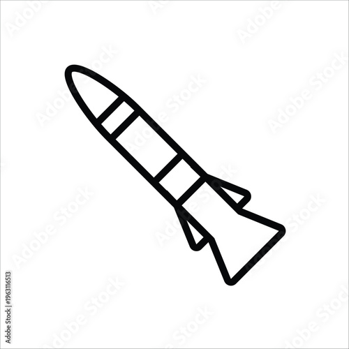 ballistic missle vector icon line template