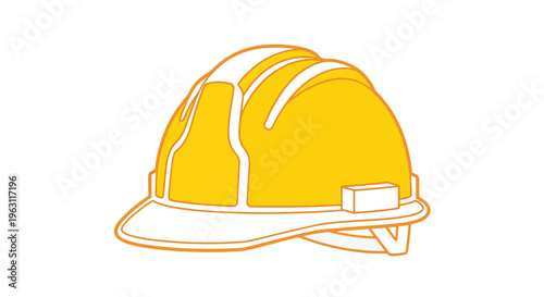 Yellow hard hat for construction workers and safety gear