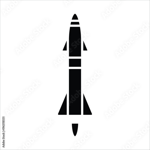 ballistic missle vector icon line template