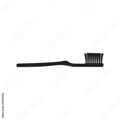 Toothbrush silhouette vector illustration on white background