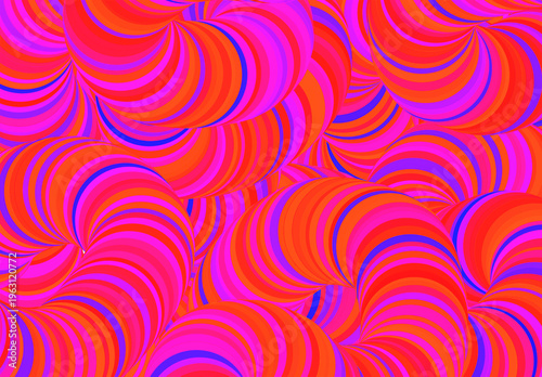 Vibrant Psychedelic Optical Illusion with Curved Stripes