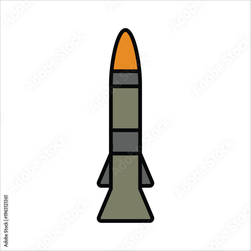 ballistic missle vector icon line template