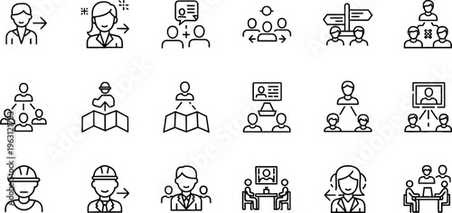 business people icons set