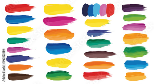 Vibrant artistic paint swatches collection representing creative expression