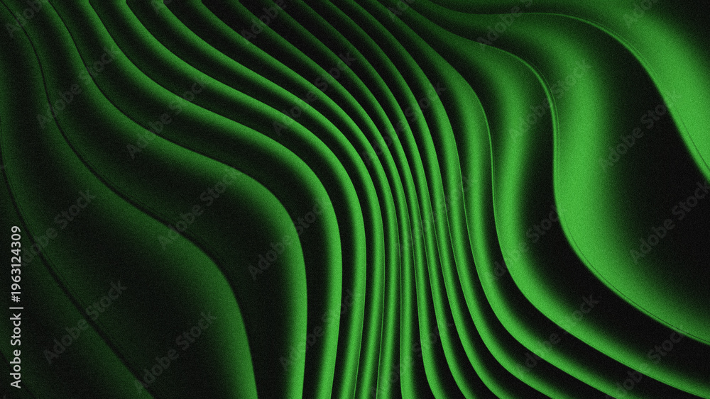 Fototapeta premium Dynamic Green Wave Abstract Background with Subtle Grain Texture and Cinematic Light.