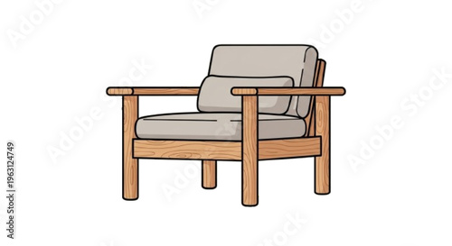Wooden armchair icon