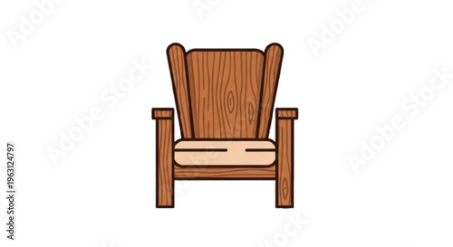 Wooden armchair icon