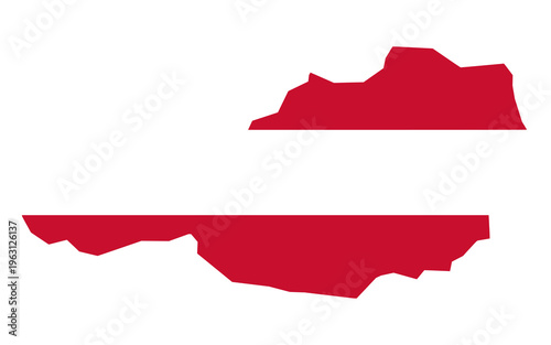 Austria Flag in Map Shape