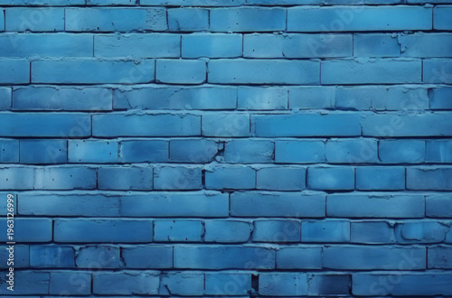 Processed collage of dark blue old brick wall texture. Background for banner, backdrop or texture.
