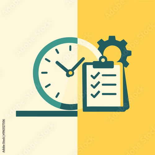 Planning and checklist icon. Time management and productivity concept.