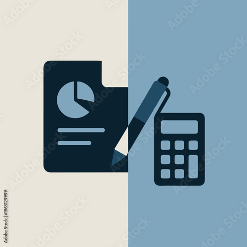 Financial accounting icon. Business calculation and analytics concept.