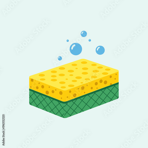 Sponge with Bubbles on Surface Closeup.