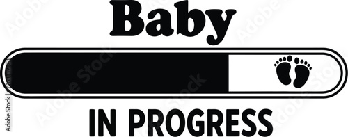 Baby loading progress bar with feet icon