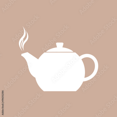Teapot with steam rising from spout.