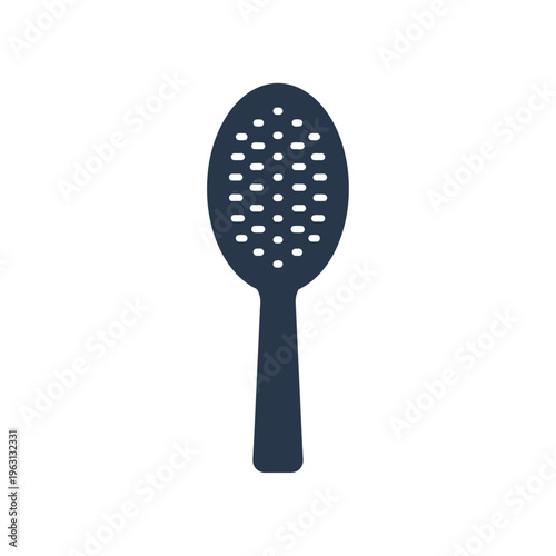 Dark blue detangling hair brush tool.