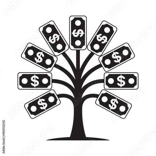 Money tree illustration a symbolic representation of financial growth