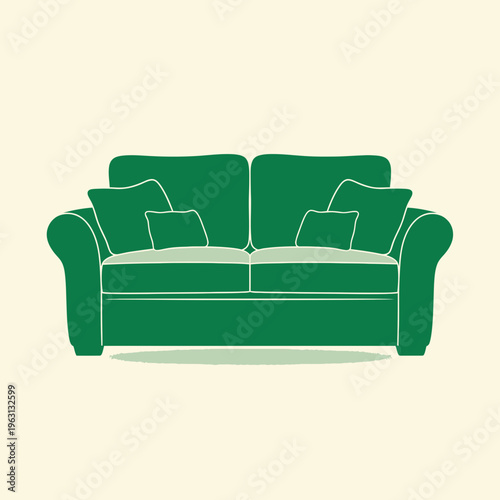 Green Loveseat Furniture Home Decor.