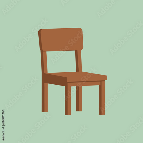 Brown wooden chair with backrest.