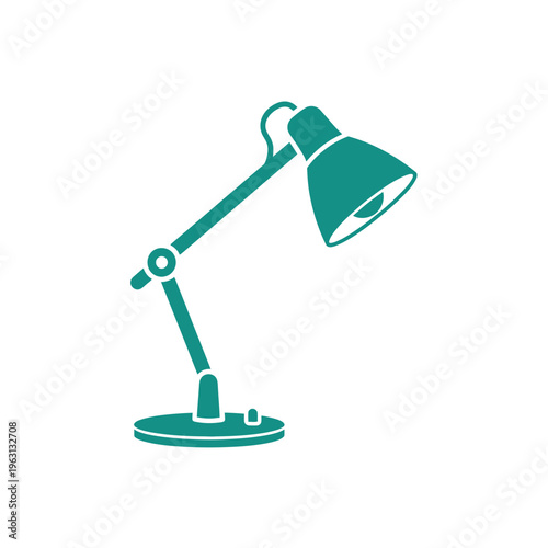 Desk lamp with adjustable arm.