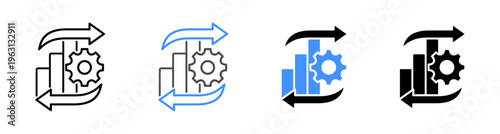 Continuous Improvement and Business Process Icon Vector Illustration Editable