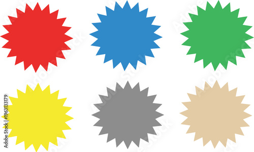 Colorful starburst shapes in vibrant tones