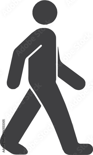 Generated on Walking person icon. Man on walk vector illustration. Pedestrian sign. Human pictogram. Person silhouette concept vector art with white background