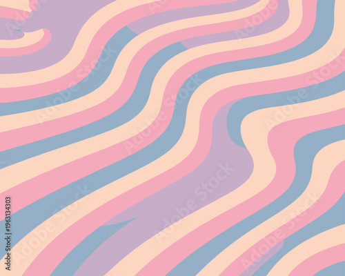 Soft pastel pink blue and white groovy abstract swirl pattern