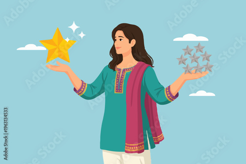 Woman with stars and dreams