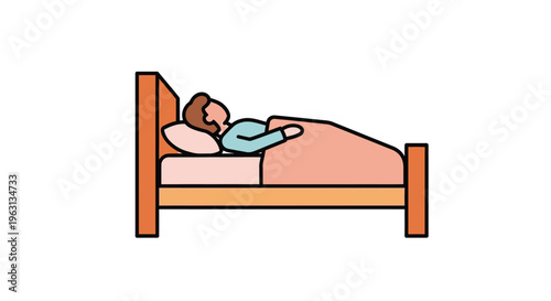 Woman sleeping peacefully in a cozy bed with a pink blanket and pillow