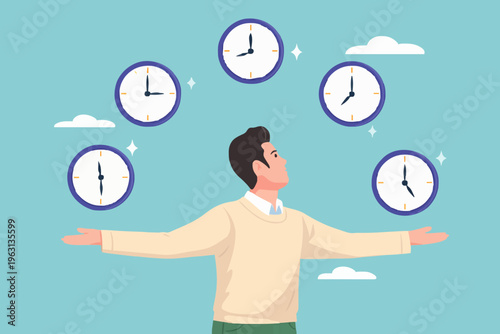 Man with Many Clocks