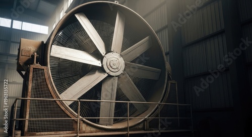 Large Industrial Fan in a Warehouse.