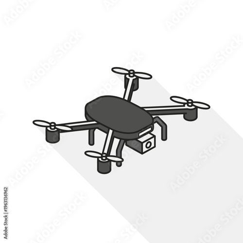 Modern unmanned aerial vehicle with integrated camera for high-altitude photography and remote observation, representing advanced flight technology and data capture capabilities