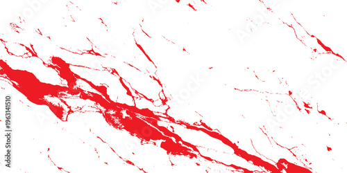 A grunge vector illustration of red paint splashes and ink splatters creates a textured watercolor pattern with liquid drops and spray stains on a dark crimson backdrop design
