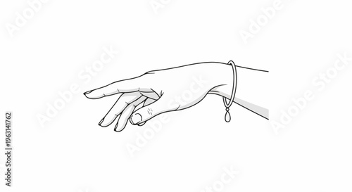 Elegant hand with delicate bracelet and teardrop charm