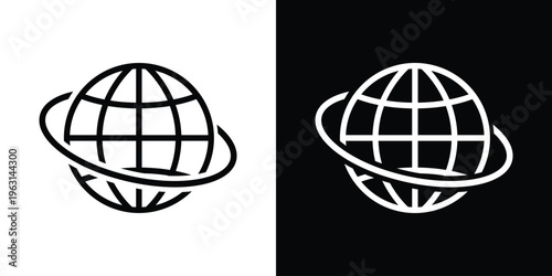 Creative sports icon showing a soccer ball with a planetary ring. Symbolizes global sports, international football tournaments, world cup events, and athletic networking.