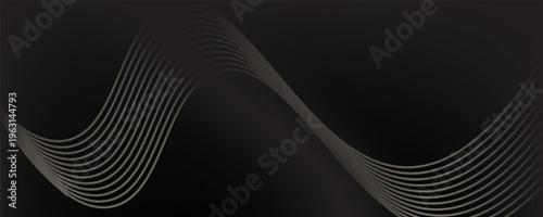 The black background features thin, curved lines in gold and white that run horizontally, giving the image a luxurious and slightly moving look. This piece feels elegant and easy on the eyes