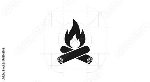 Campfire Burning Logs Icon.