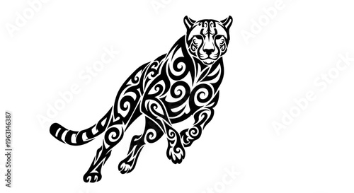 Decorative Black Panther Illustration.