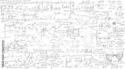 Handwritten complex mathematical equations formulas and diagrams on a white background mathematics calculation