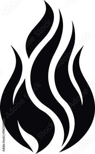 Burning Fire Flame Silhouette Icon Vector