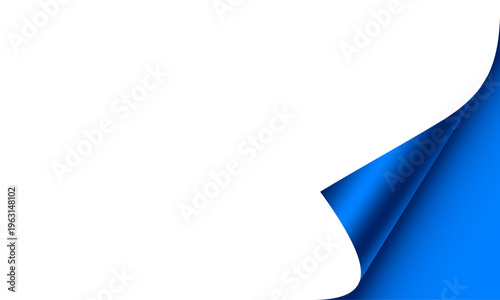 Photos Realistic page curl effect blue color on a transparent background