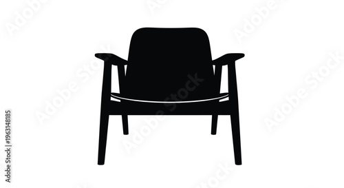 Modern armchair presented in a striking black silhouette