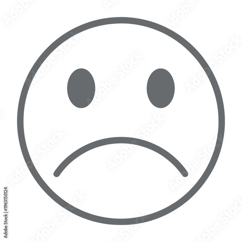 Vector of a simple sad face with a frown and two eyes