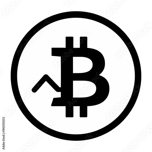 Vector icon of the bitcoin cryptocurrency symbol in a circle