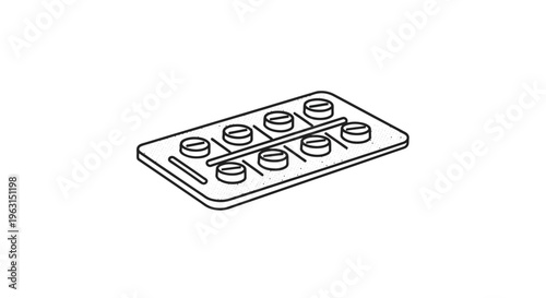 Illustration of blister pack pills featuring a dark outline silhouette