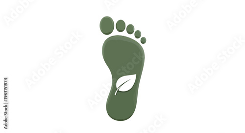 Green footprint logo with a leaf on a white background, symbolizing eco-friendliness and sustainability.