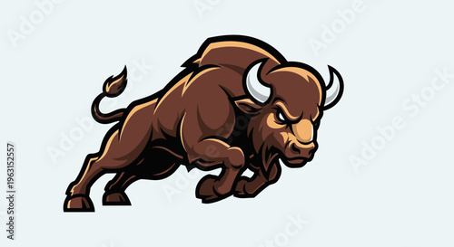 Bold bison illustration dynamic image of a powerful animal vector